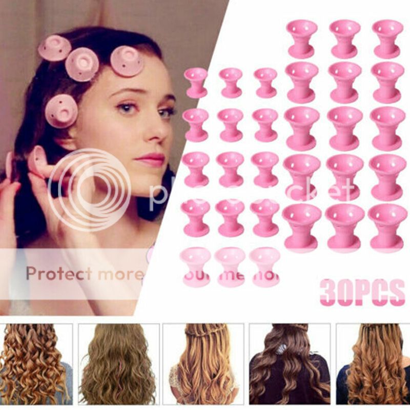 Magic Silicone Hair Curlers Rollers No Heat Formers Styling Curling DIY Tool eBay